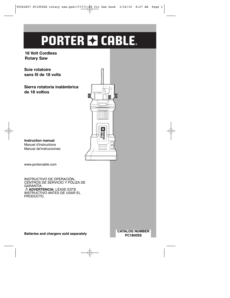 Porter-Cable 90562807 User Manual | 48 pages