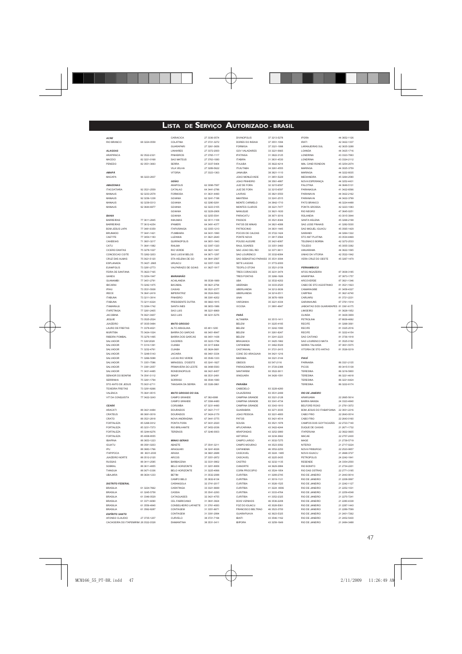 Ista de, Erviço, Utorizado - brasil | Porter-Cable MCM155 User Manual | Page 25 / 30