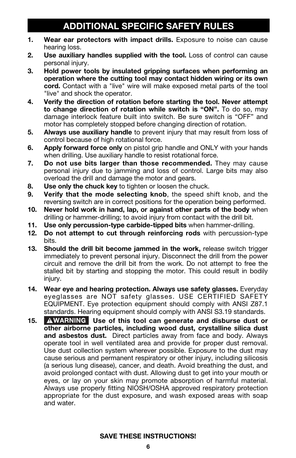 Additional specific safety rules | Porter-Cable 7751 User Manual | Page 6 / 17