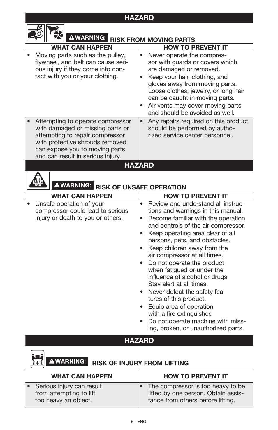 Porter-Cable N028591 User Manual | Page 6 / 80