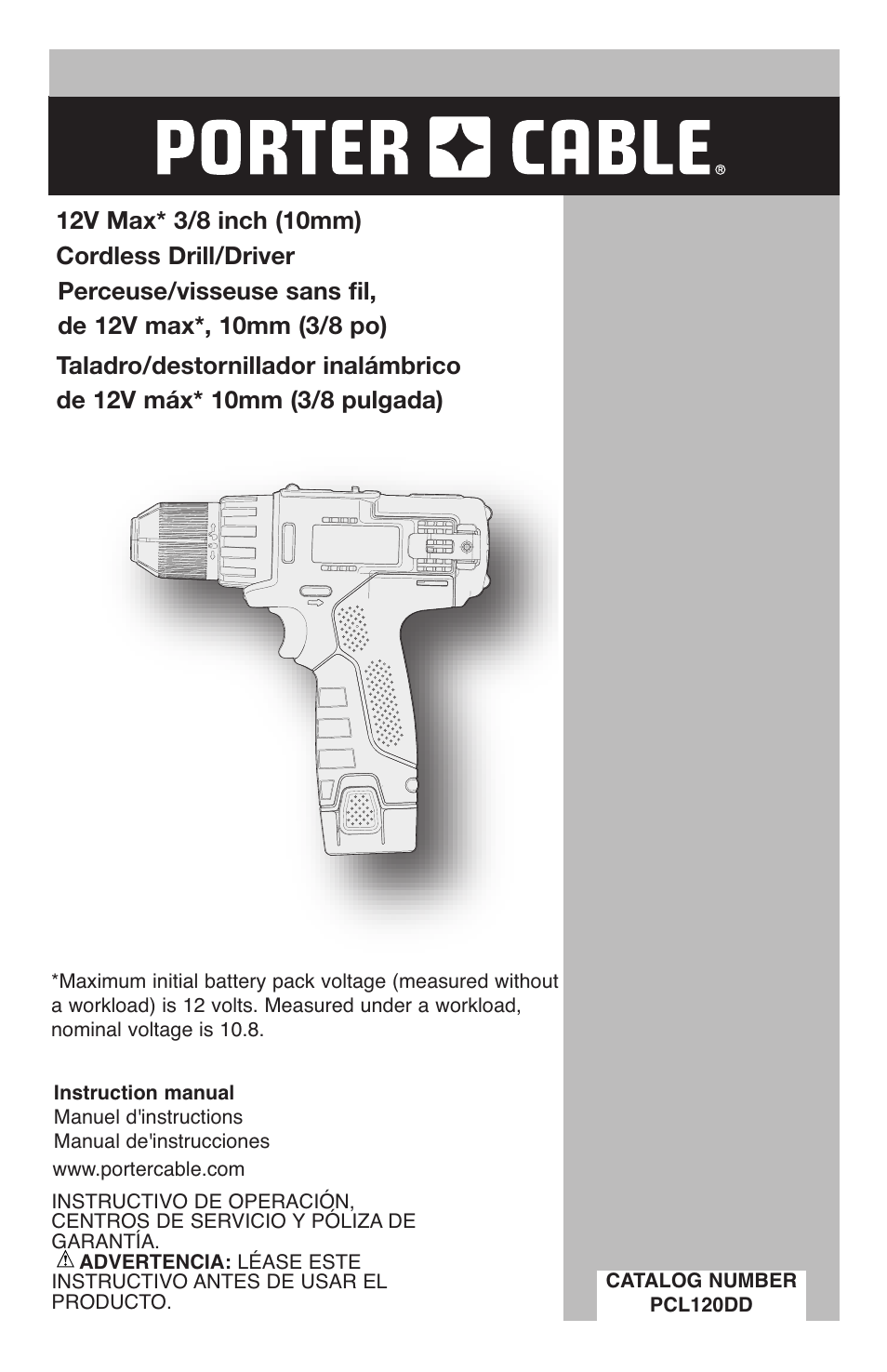 Porter-Cable PCL120DD User Manual | 44 pages