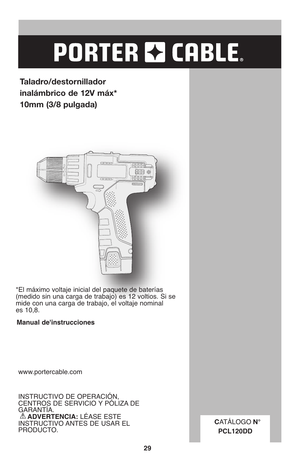 Porter-Cable PCL120DD User Manual | Page 29 / 44