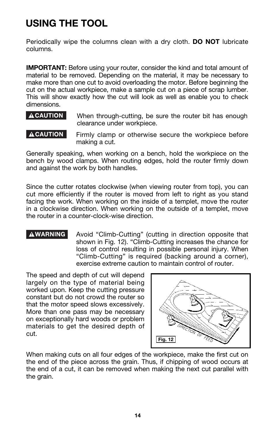 Using the tool | Porter-Cable 7538 User Manual | Page 14 / 19