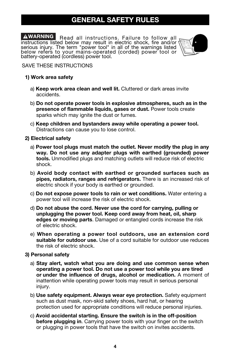 General safety rules | Porter-Cable 7538 User Manual | Page 4 / 19