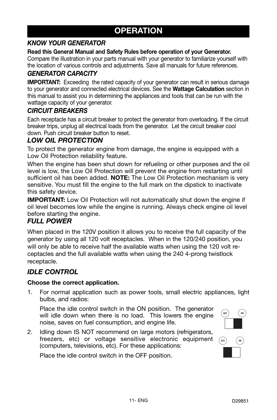 Operation | Porter-Cable D29851-038-0 User Manual | Page 11 / 22