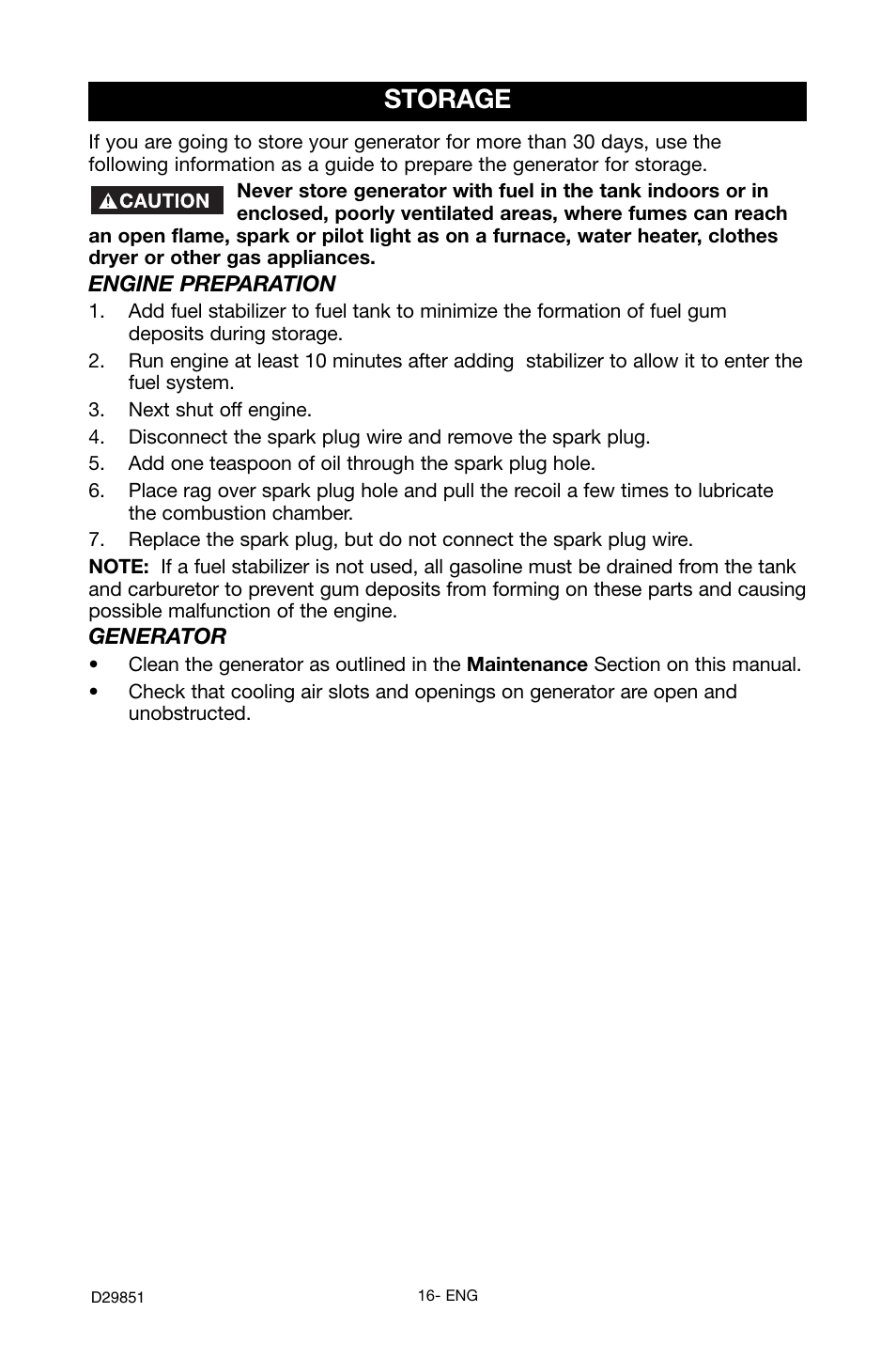 Storage | Porter-Cable D29851-038-0 User Manual | Page 16 / 22