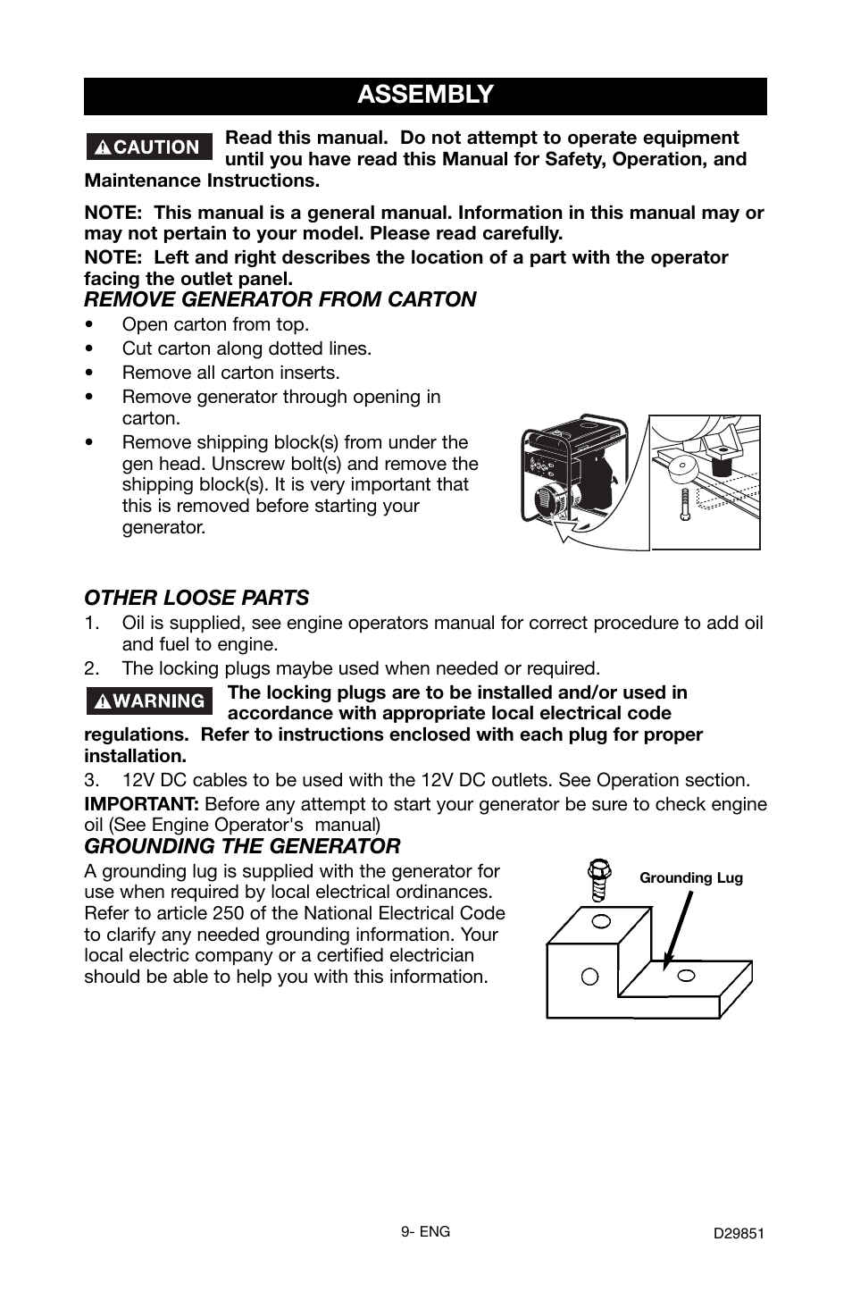 Assembly | Porter-Cable D29851-038-0 User Manual | Page 9 / 22