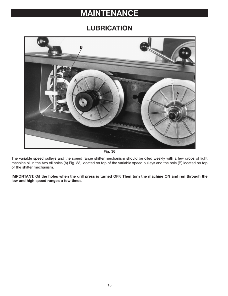 Maintenance, Lubrication | Porter-Cable 17-990X User Manual | Page 18 / 20