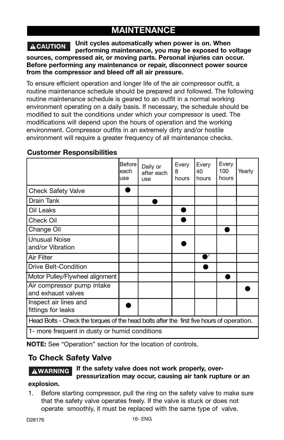 Maintenance | Porter-Cable C7510 User Manual | Page 16 / 28
