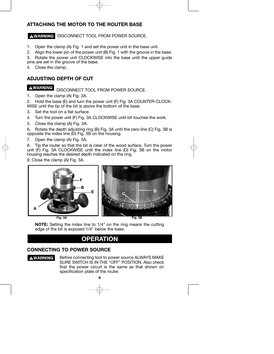 Operation | Porter-Cable 100H User Manual | Page 8 / 13