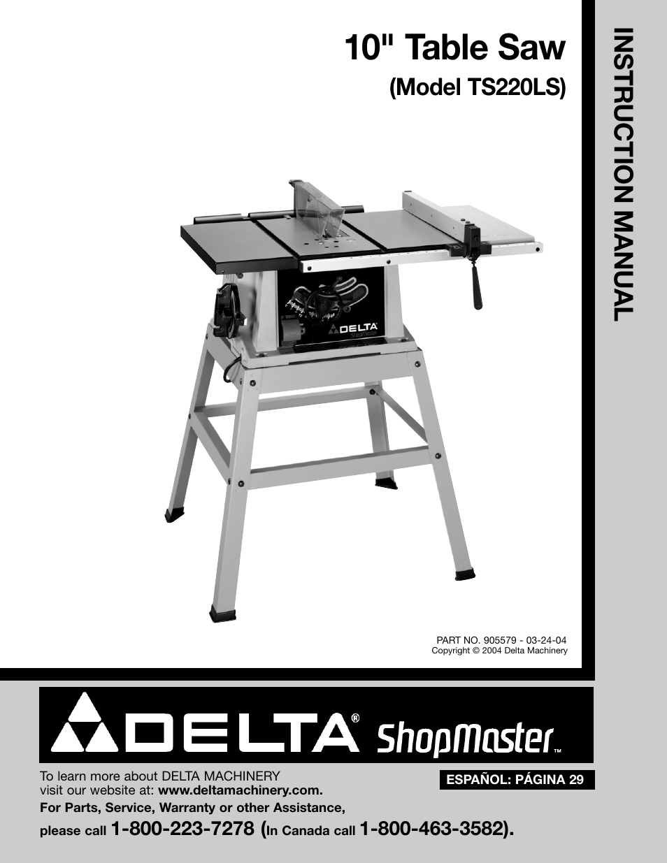 Porter-Cable (Model TS220LS) User Manual | 29 pages