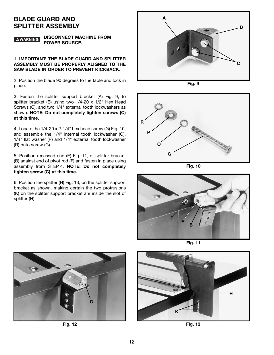 Blade guard and splitter assembly | Porter-Cable (Model TS220LS) User Manual | Page 12 / 29