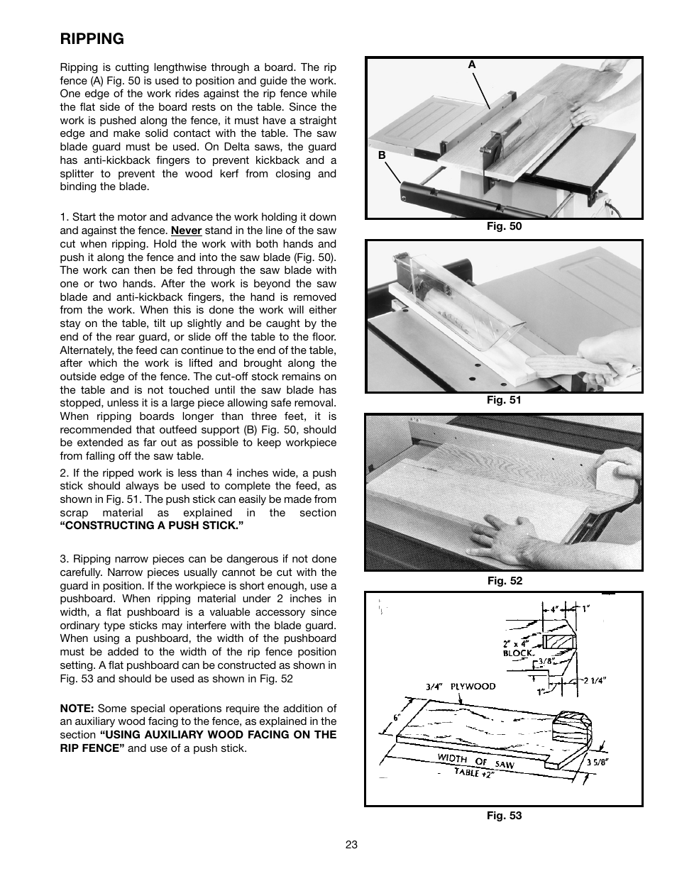 Ripping | Porter-Cable (Model TS220LS) User Manual | Page 23 / 29