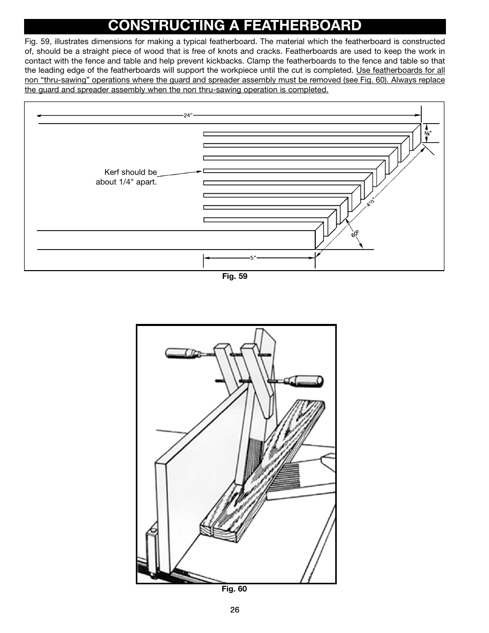 Constructing a featherboard | Porter-Cable (Model TS220LS) User Manual | Page 26 / 29