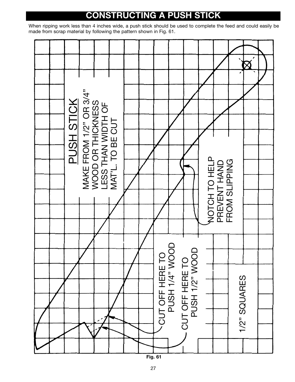 Push stick | Porter-Cable (Model TS220LS) User Manual | Page 27 / 29