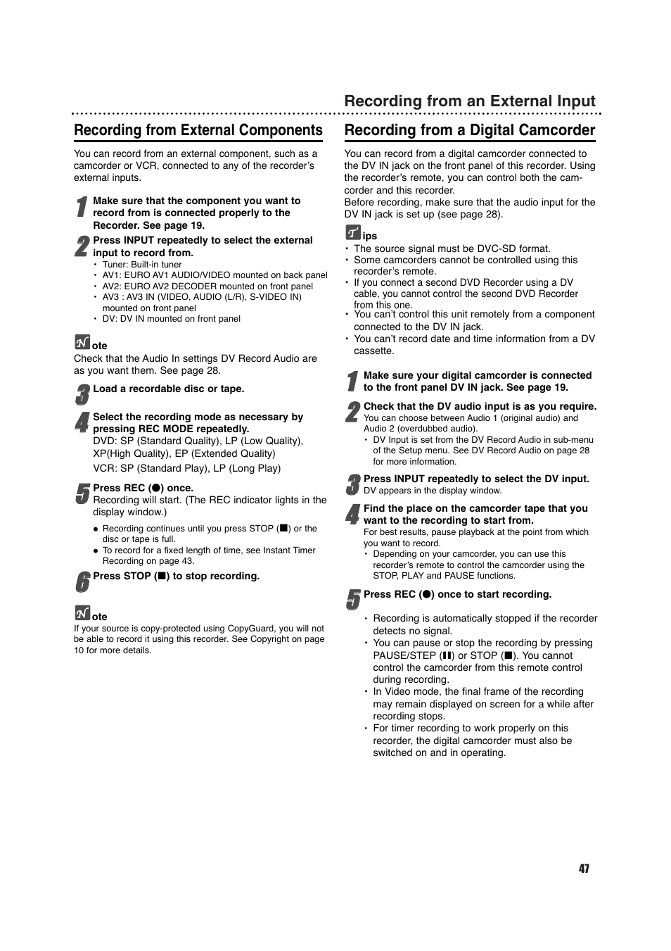 Porter-Cable DVDR630VR User Manual | Page 47 / 61