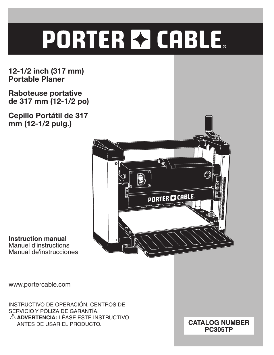 Porter-Cable PC305TP User Manual | 36 pages