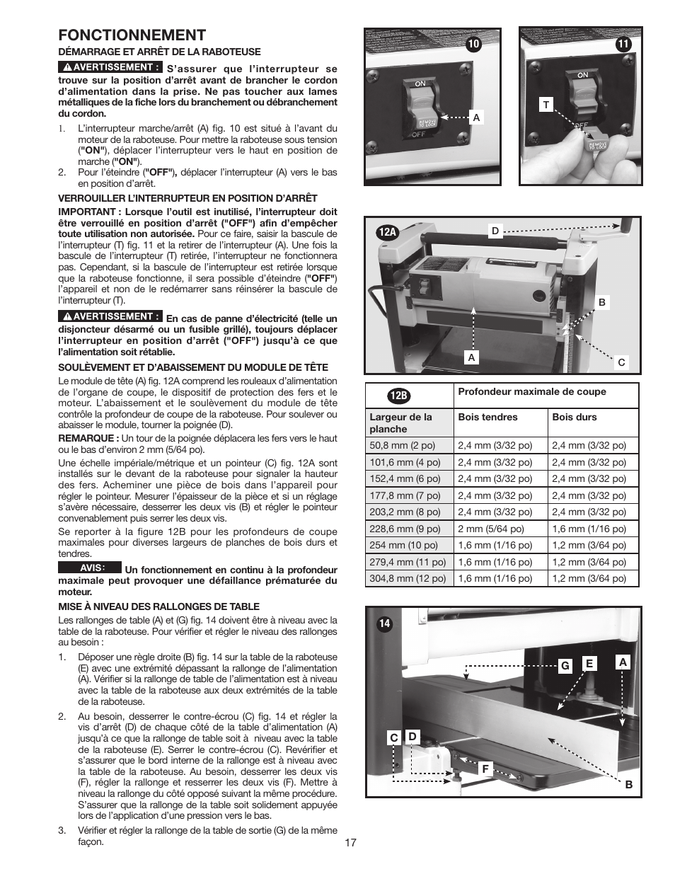 Fonctionnement | Porter-Cable PC305TP User Manual | Page 17 / 36