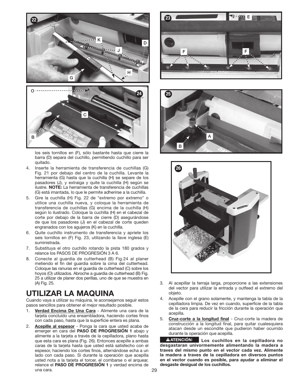 Utilizar la maquina | Porter-Cable PC305TP User Manual | Page 29 / 36