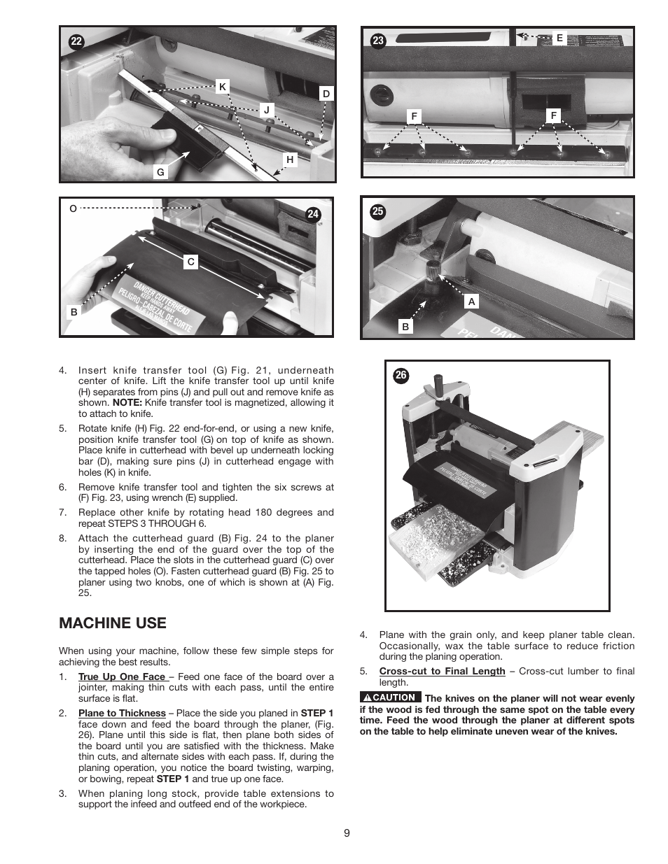 Machine use | Porter-Cable PC305TP User Manual | Page 9 / 36