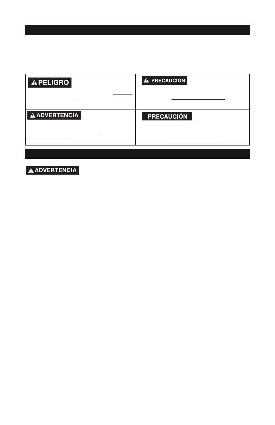 Definiciones de normas de seguridad, Importantes instrucciones de seguridad | Porter-Cable A16759 User Manual | Page 28 / 80