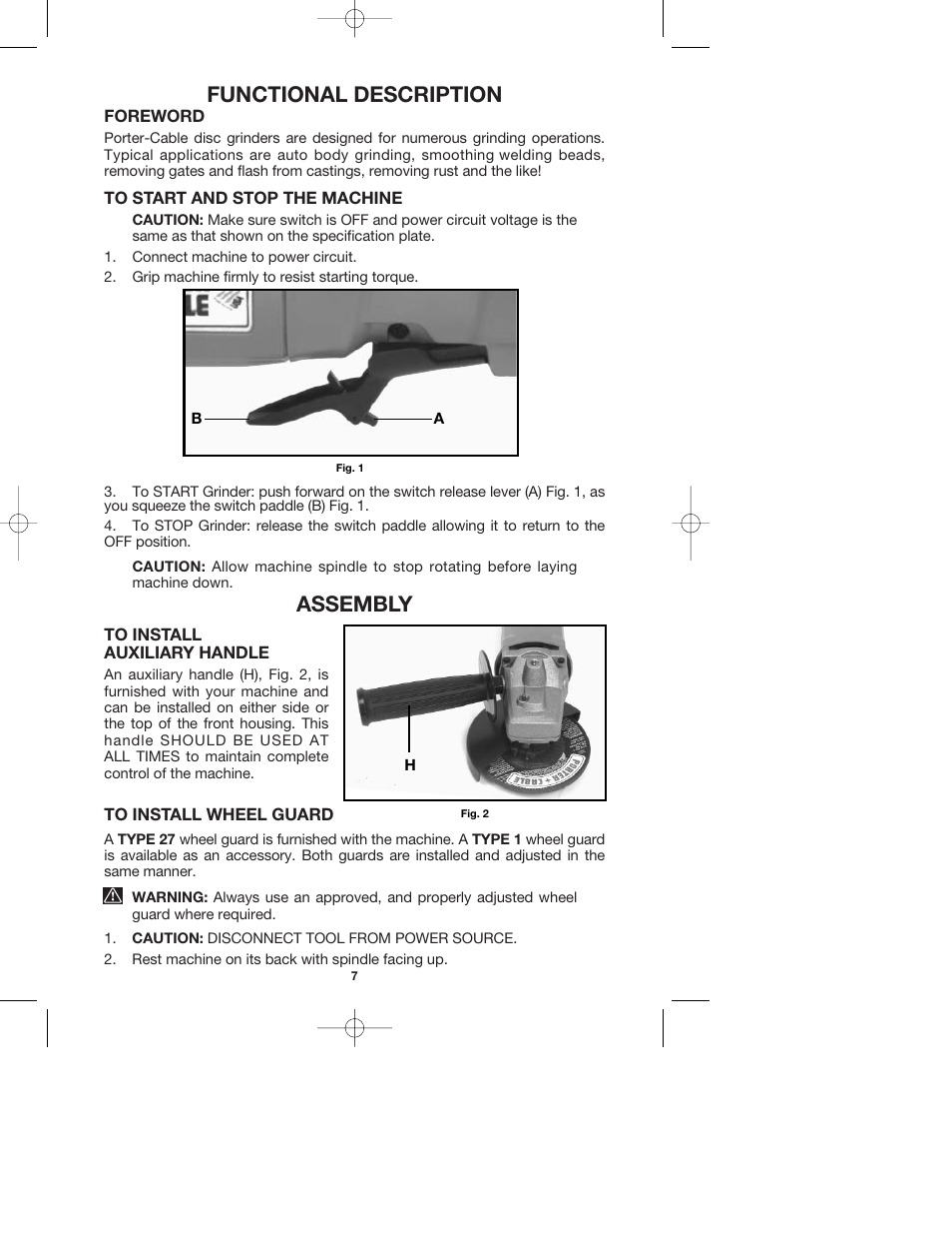 Functional description, Assembly | Porter-Cable 7406 User Manual | Page 7 / 13