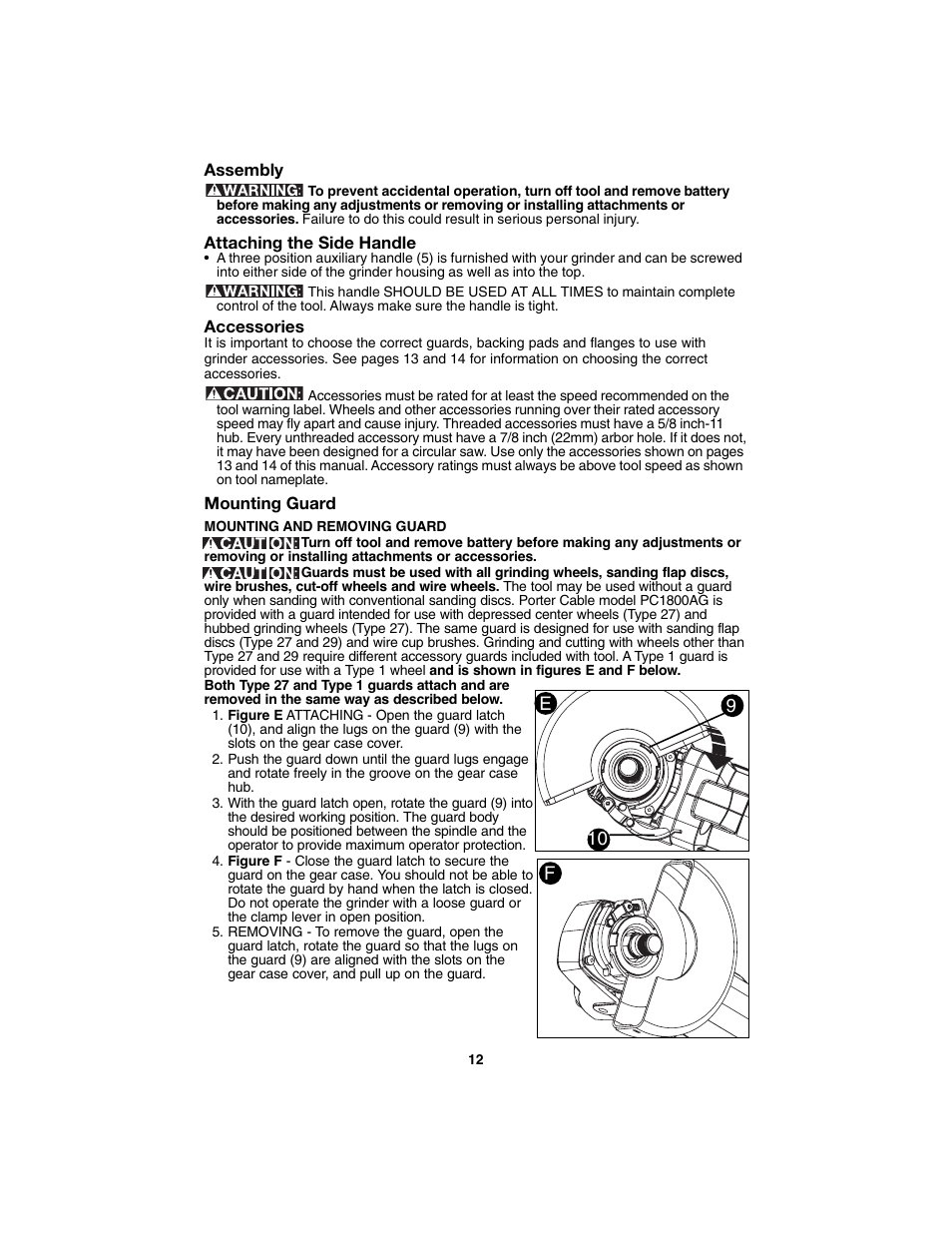 Porter-Cable PC1800AG User Manual | Page 12 / 72