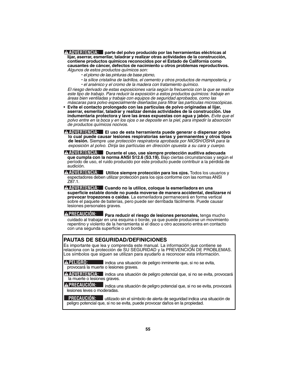 Porter-Cable PC1800AG User Manual | Page 55 / 72