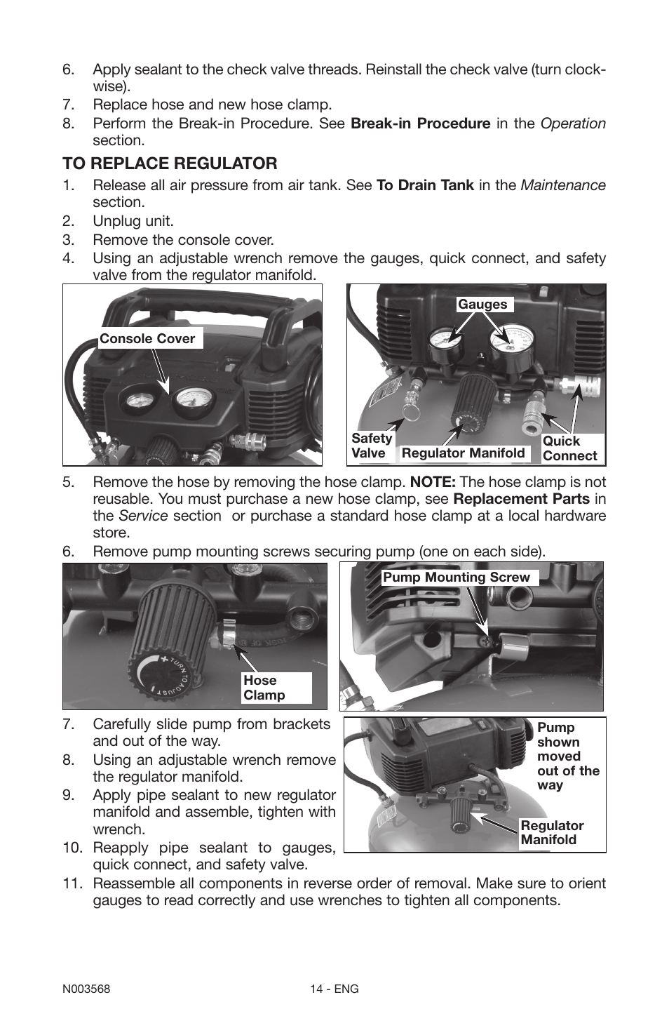 Porter-Cable N003568 User Manual | Page 14 / 64