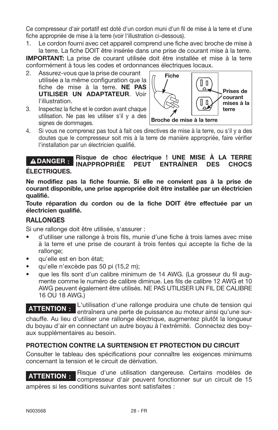 Porter-Cable N003568 User Manual | Page 28 / 64