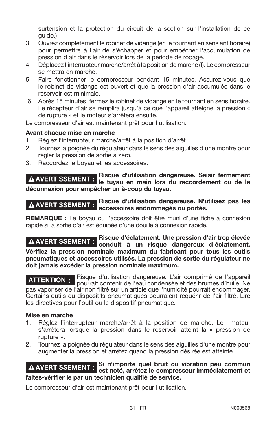 Porter-Cable N003568 User Manual | Page 31 / 64