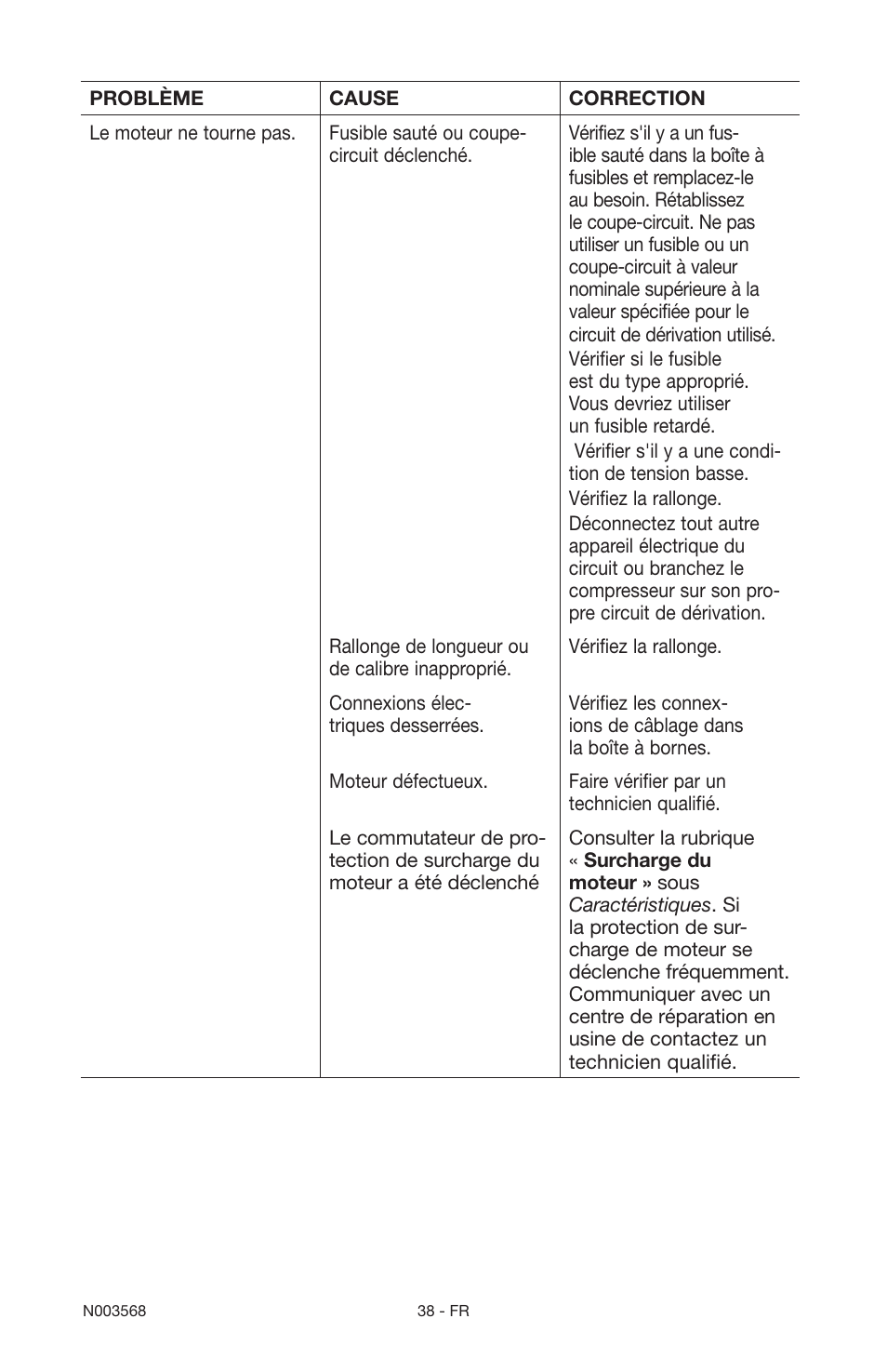 Porter-Cable N003568 User Manual | Page 38 / 64