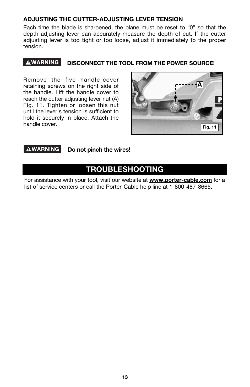 Troubleshooting | Porter-Cable 126 User Manual | Page 13 / 16