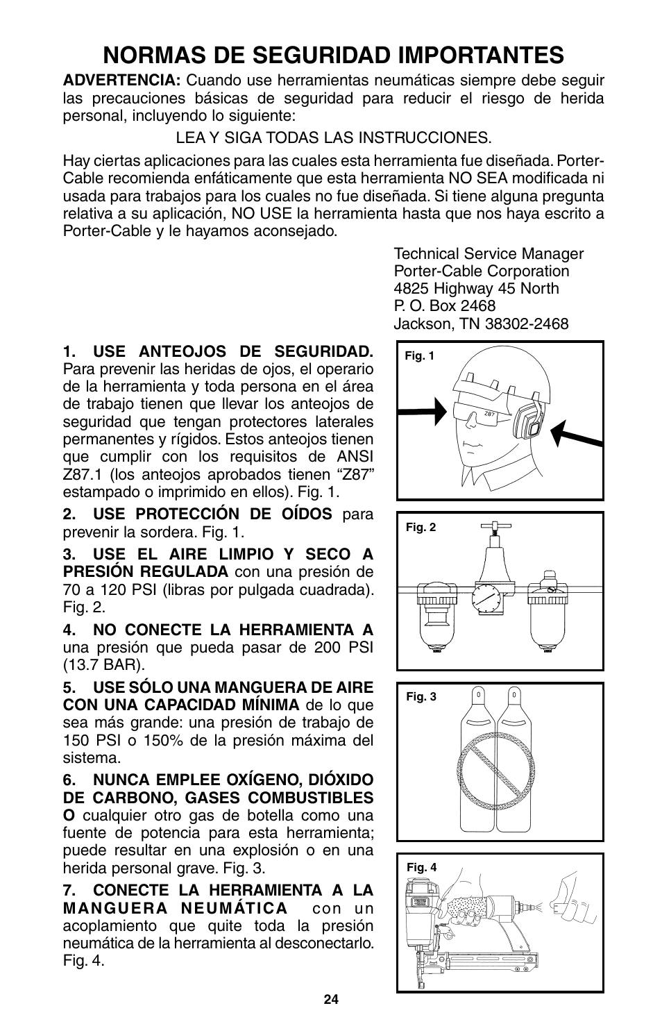 Normas de seguridad importantes | Porter-Cable NS100A User Manual | Page 25 / 37