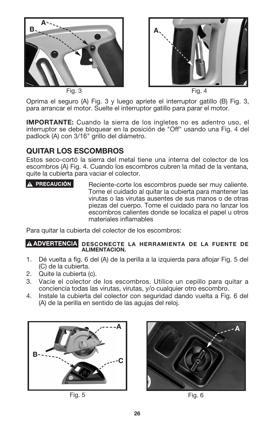 Quitar los escombros | Porter-Cable 440 User Manual | Page 26 / 48