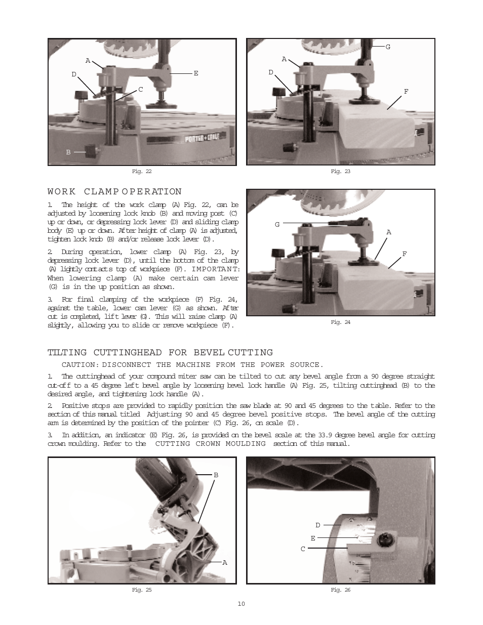 Tilting cuttinghead for bevel cutting | Porter-Cable 3807 User Manual | Page 10 / 19