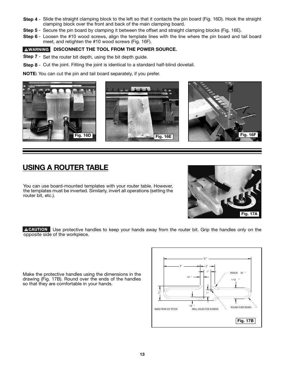 Using a router table | Porter-Cable 4212 User Manual | Page 13 / 44