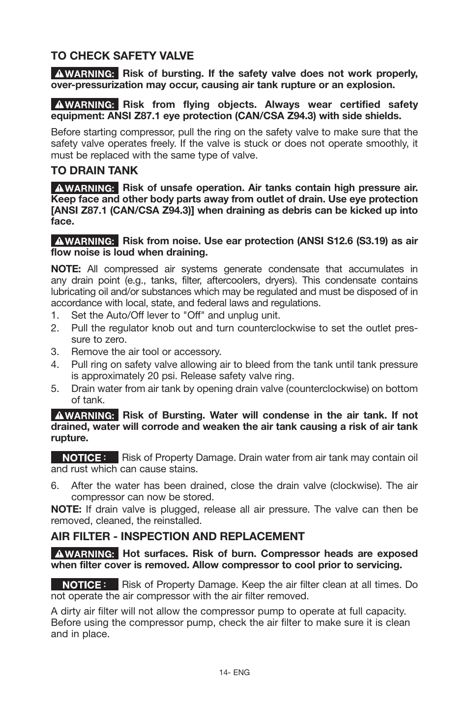 Porter-Cable C6110 User Manual | Page 14 / 72