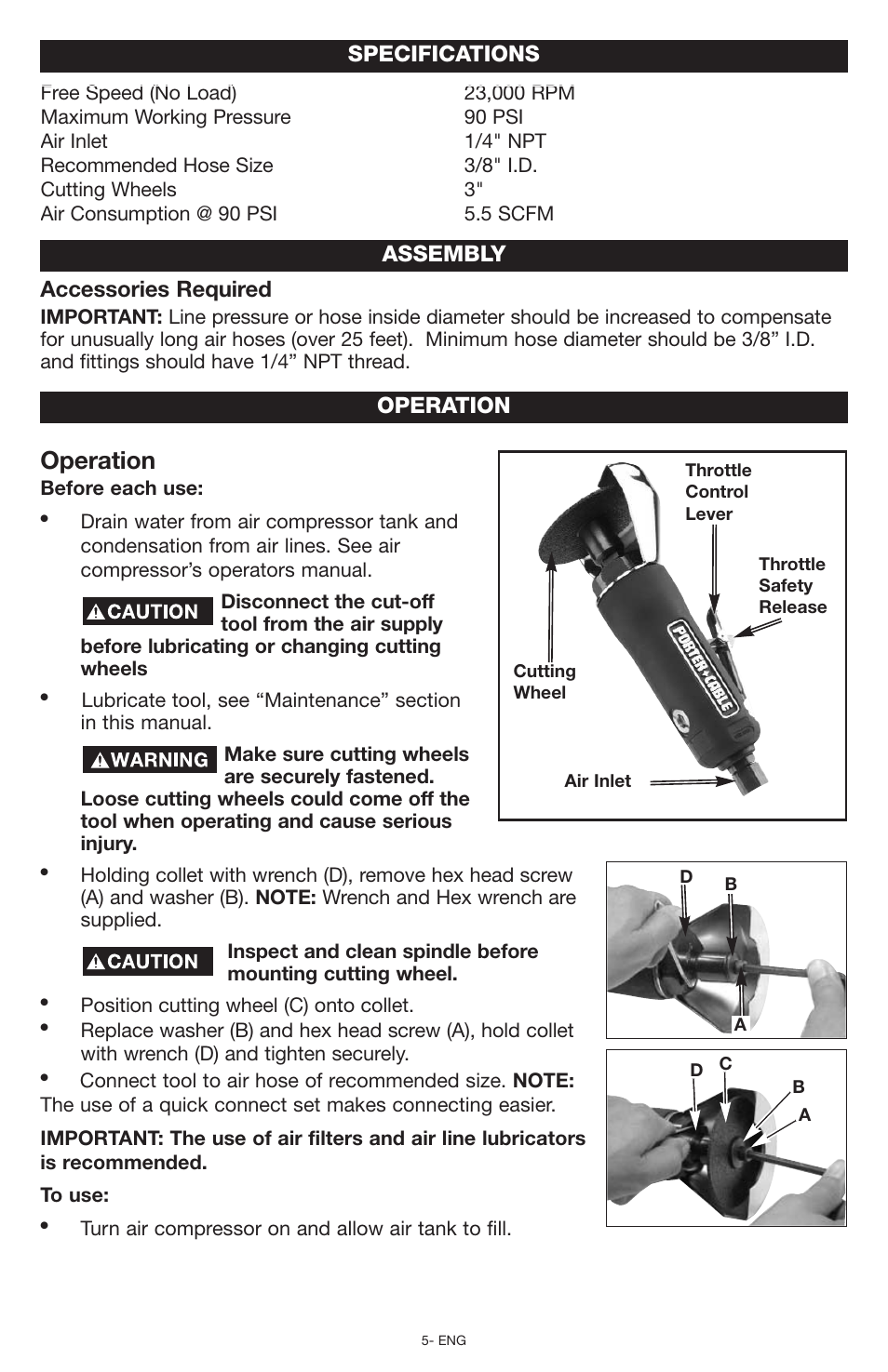 Operation | Porter-Cable PTX3 User Manual | Page 5 / 8