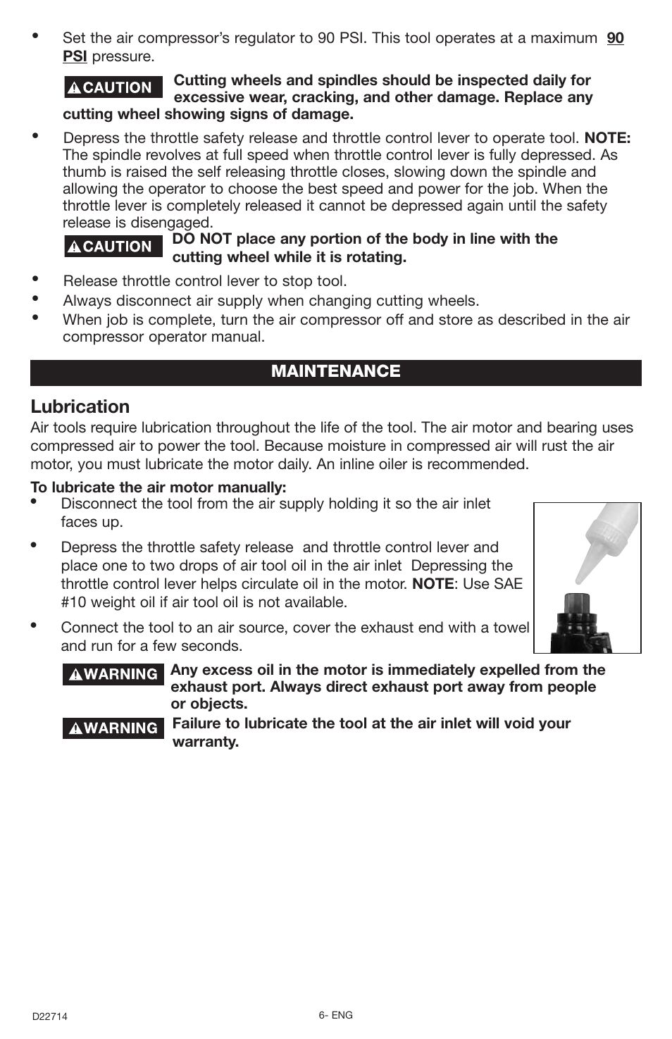 Lubrication, Maintenance | Porter-Cable PTX3 User Manual | Page 6 / 8