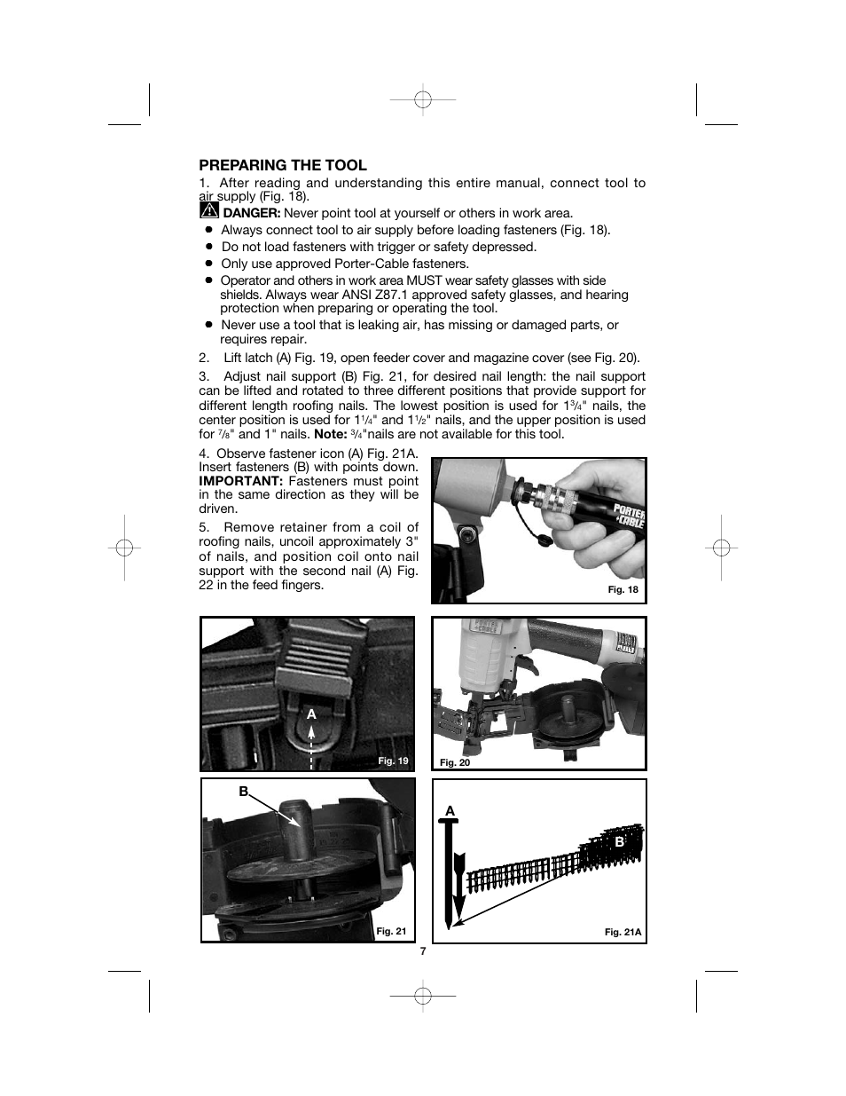 Preparing the tool | Porter-Cable RN175 User Manual | Page 7 / 13