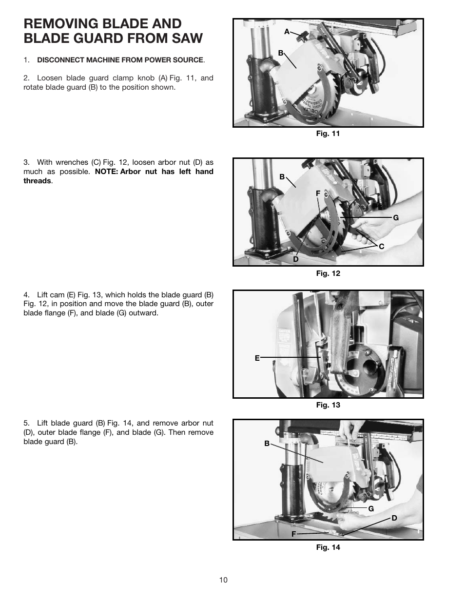 Removing blade and blade guard from saw | Porter-Cable RS830 User Manual | Page 10 / 30