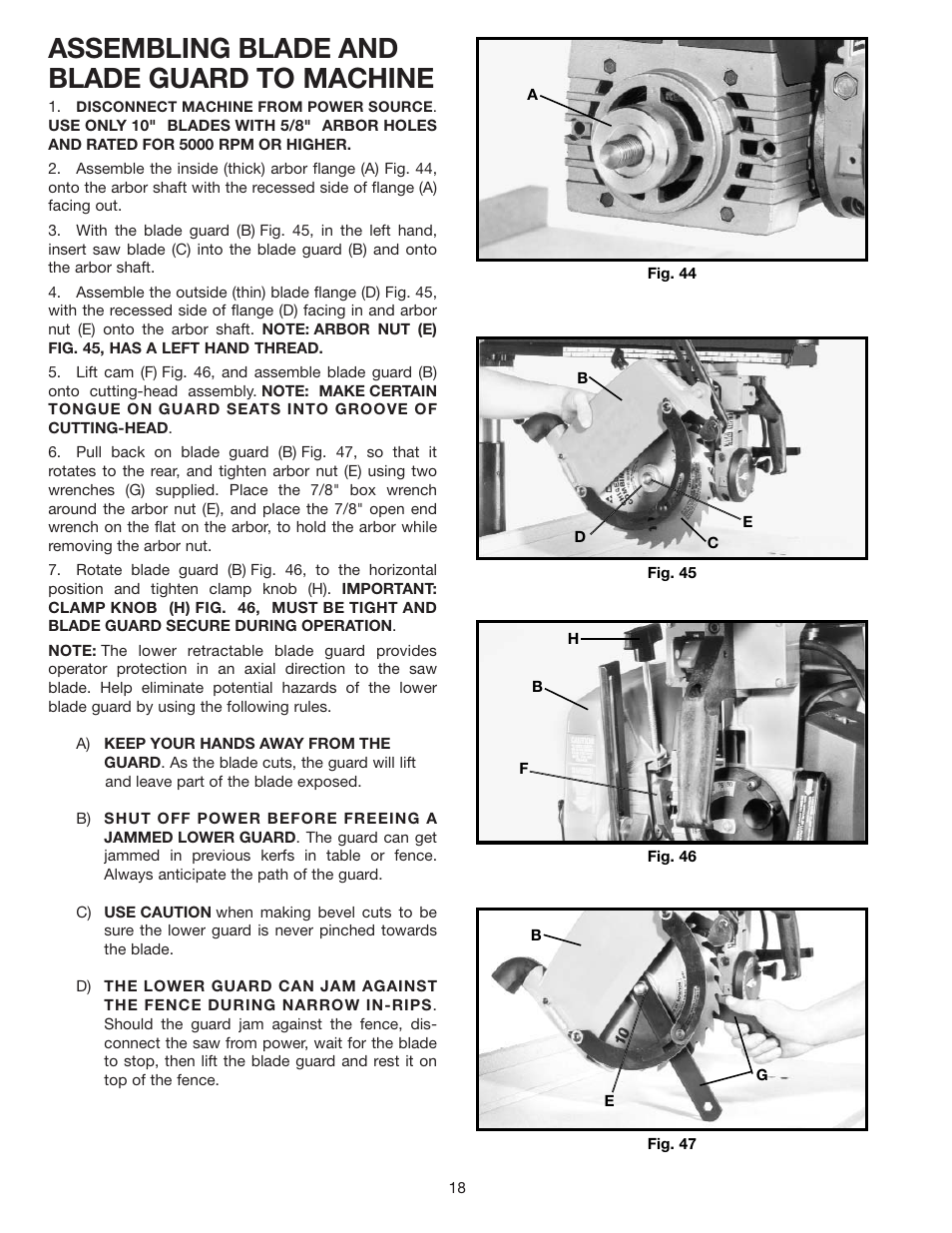 Assembling blade and blade guard to machine | Porter-Cable RS830 User Manual | Page 18 / 30