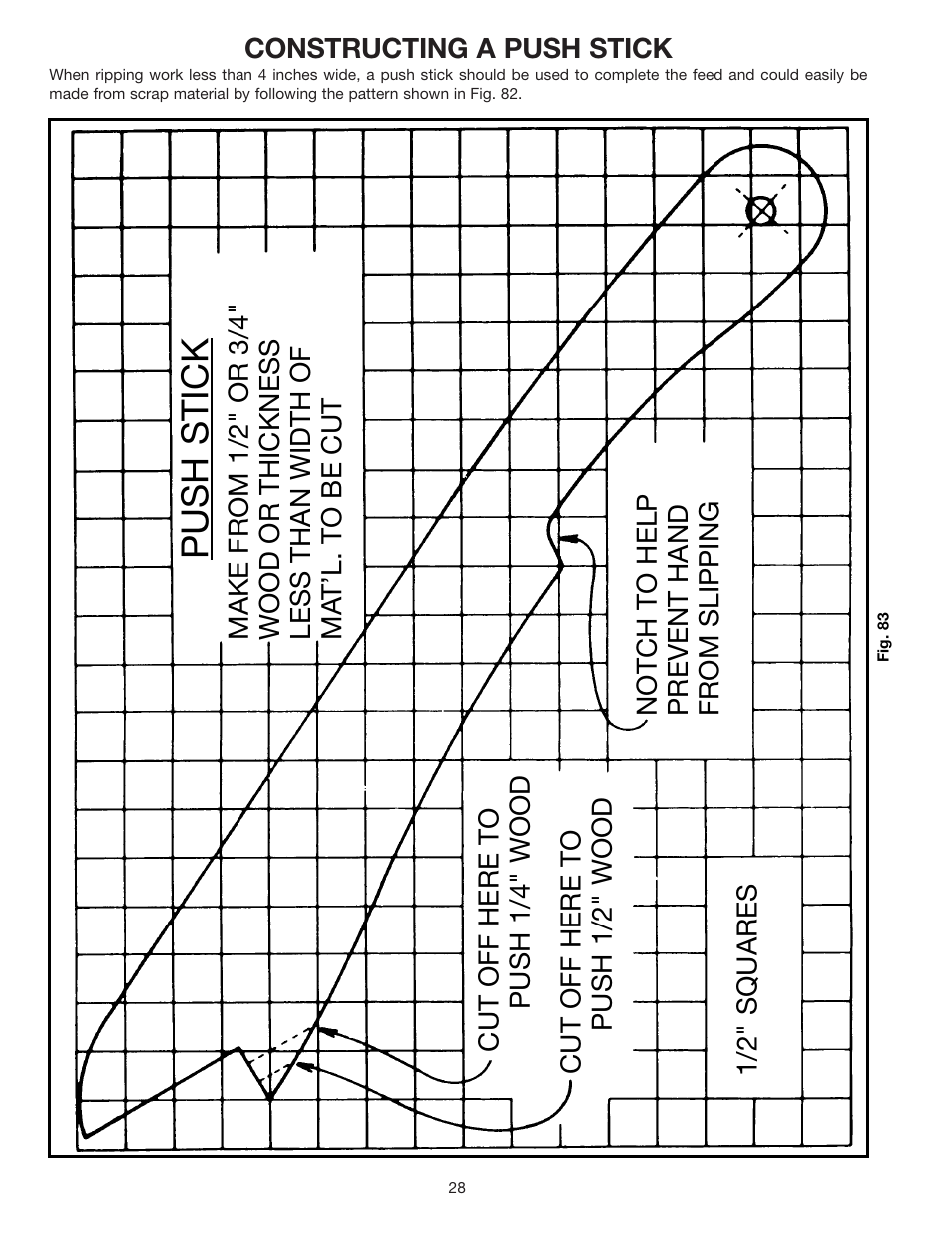 Push stick | Porter-Cable RS830 User Manual | Page 28 / 30