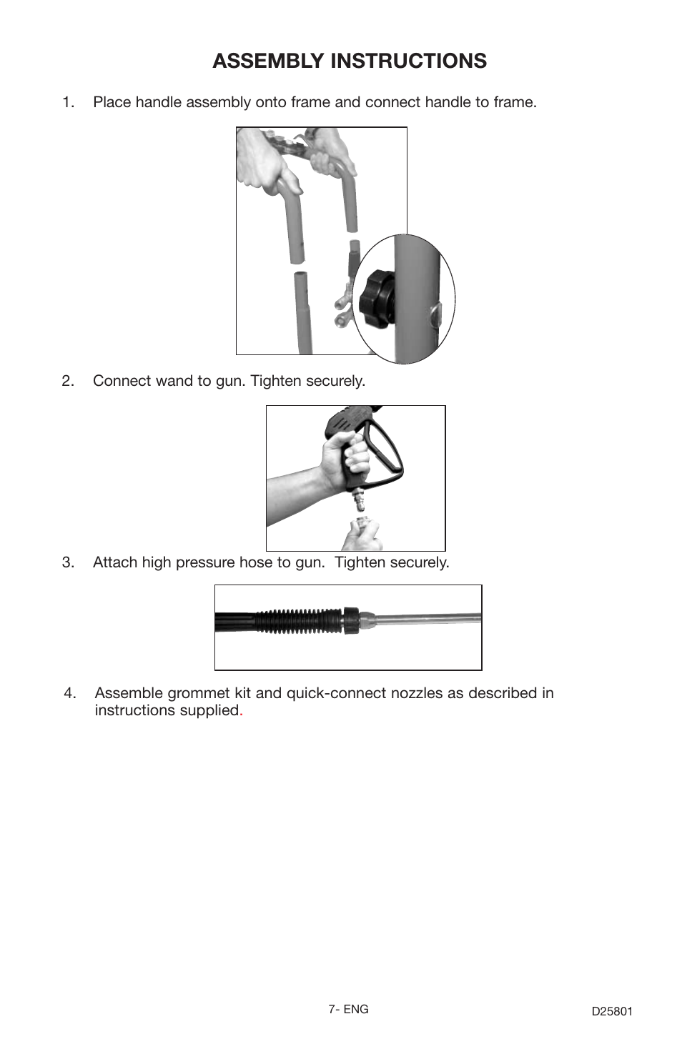 Assembly instructions | Porter-Cable PCE1700 User Manual | Page 7 / 20