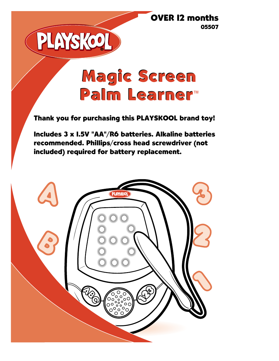 Playskool PALM LEARNER 5507 User Manual | 4 pages