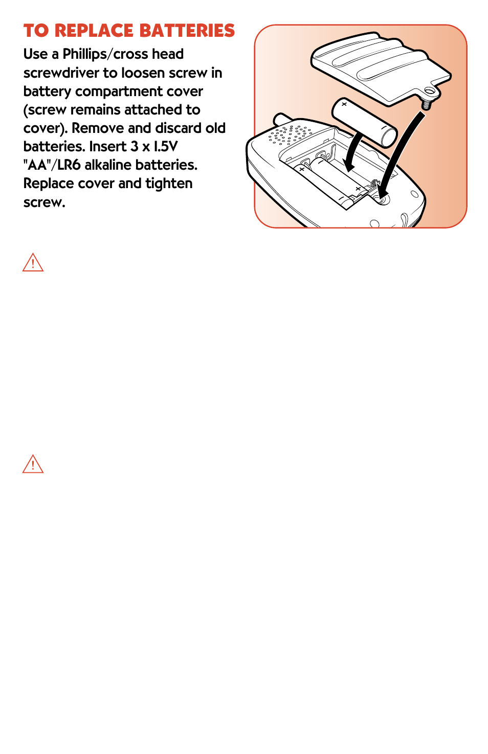 Caution, Important, Battery information | Playskool 6208 User Manual | Page 3 / 4