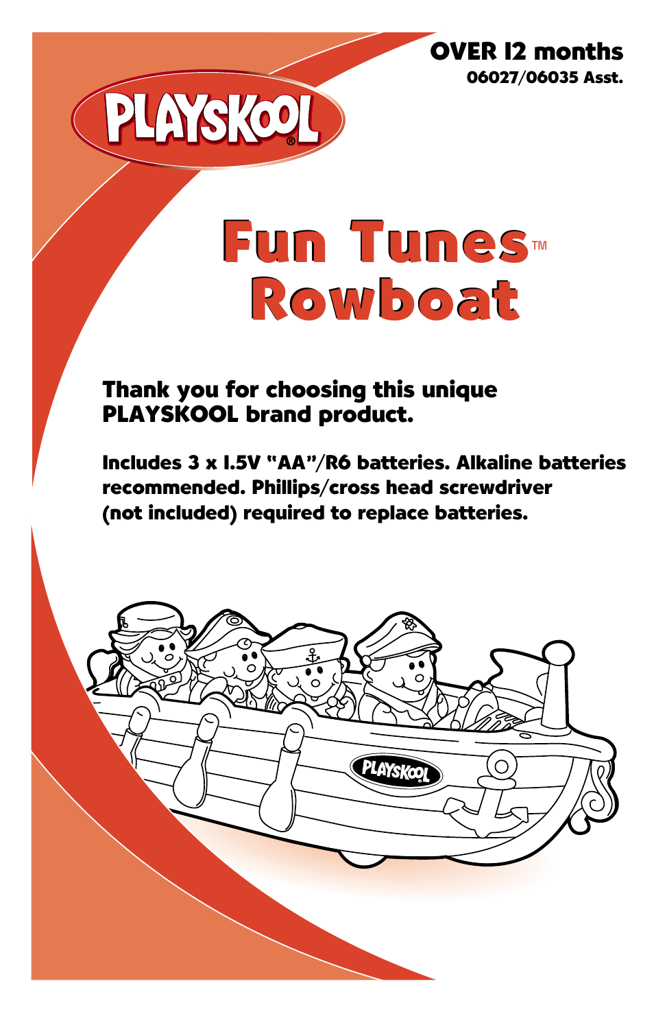 Playskool Fun Tunes Rowboat 06027/06035 User Manual | 4 pages