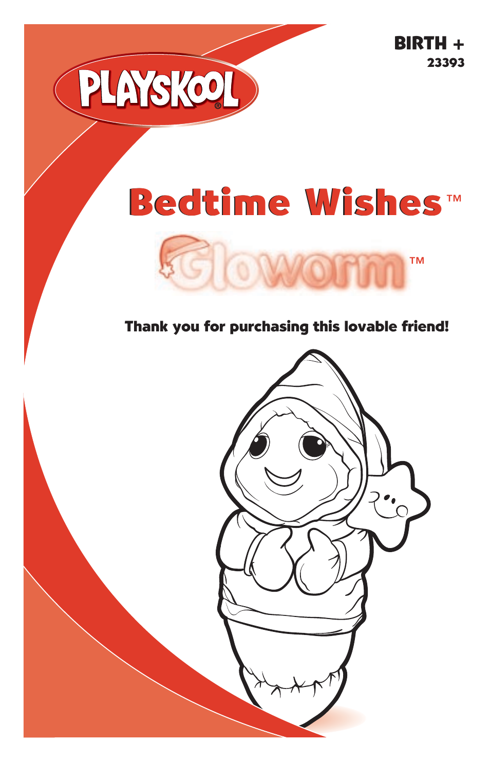 Playskool Bedtime Wishes Gloworm 23393 User Manual | 4 pages