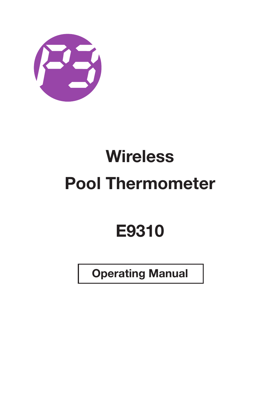 P3 International P3 E9310 User Manual | 12 pages
